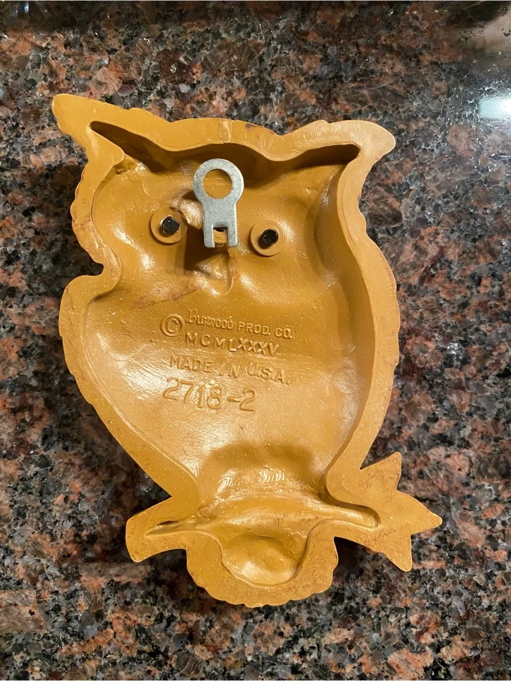 Handcrafted Brown Owl Wall Art with Green Leaf Details